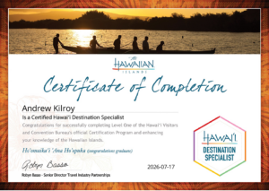 Hawaii Certificate 3